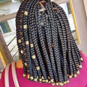 50 pieces of golden Dreadlock Locs hair accessories, suitable for women and girls' braid hair rings, adjustable cuff braided hair ring decoration gold as picture
