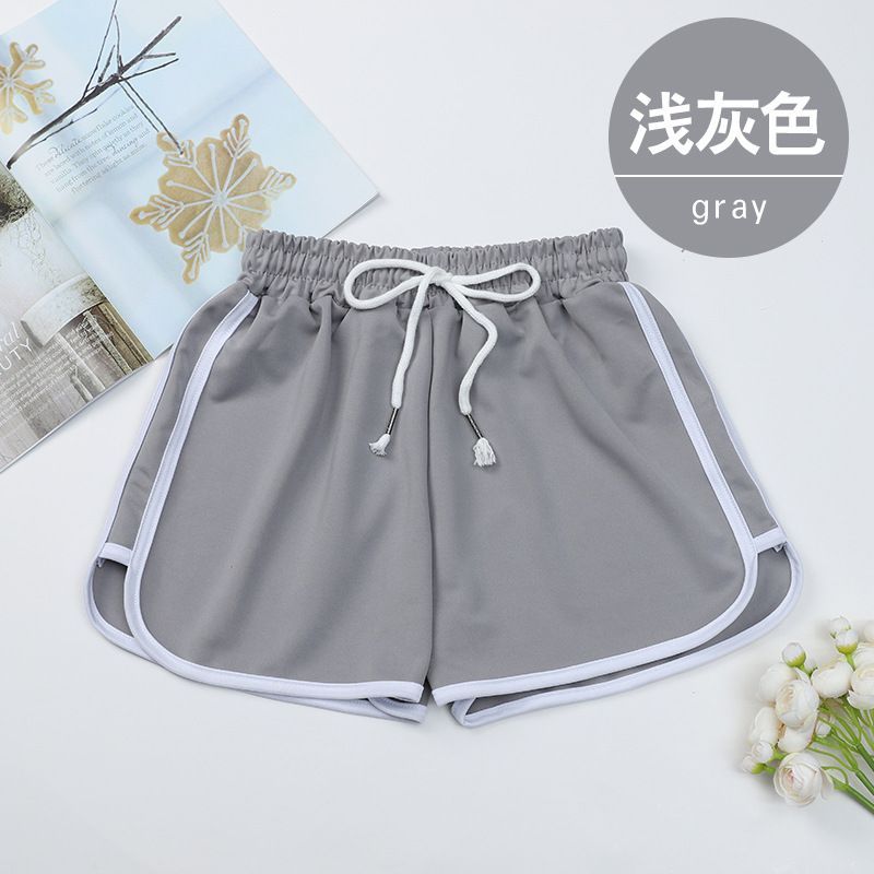2*Sets Sports shorts for women's summer casual loose straight leg pants for wearing outside, high waist slimming and anti glare three part yoga style hot pants