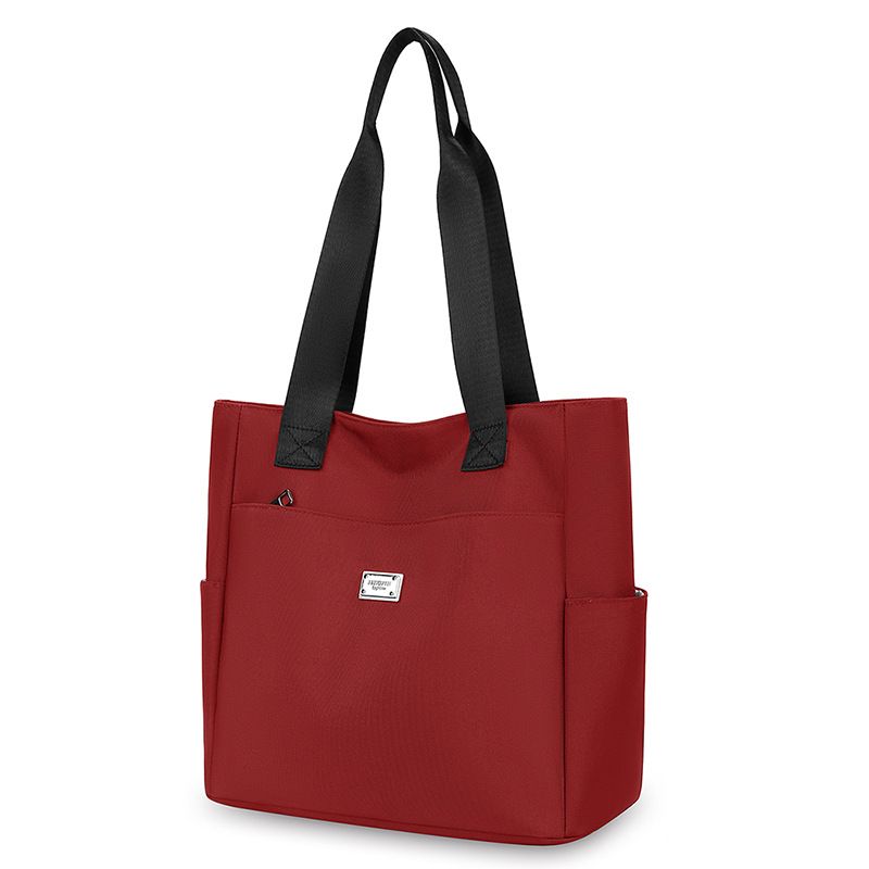 2024 New Mom Bag Women's Bag Nylon Shoulder Bag Fashion Large Capacity Handbag Oxford Cloth Tote Bag Wholesale black AS PICTURE