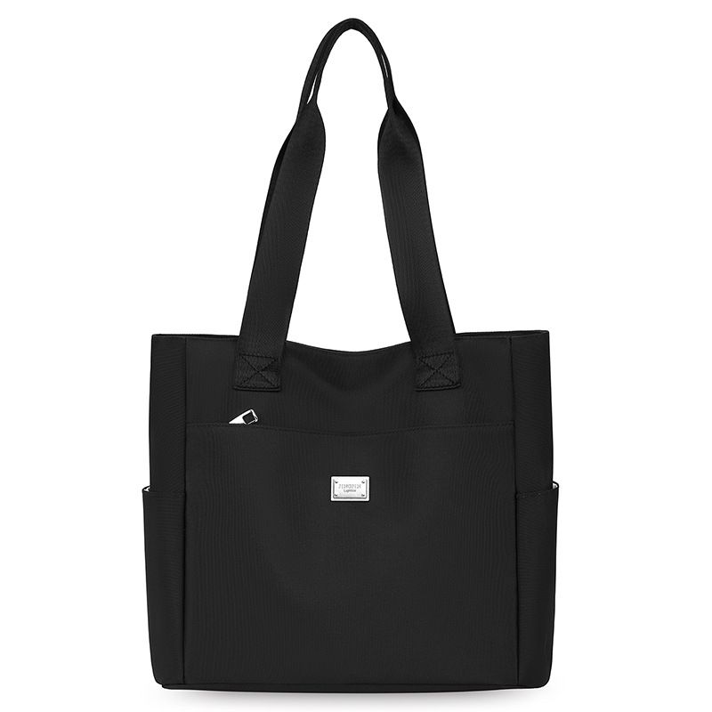 2024 New Mom Bag Women's Bag Nylon Shoulder Bag Fashion Large Capacity Handbag Oxford Cloth Tote Bag Wholesale black AS PICTURE