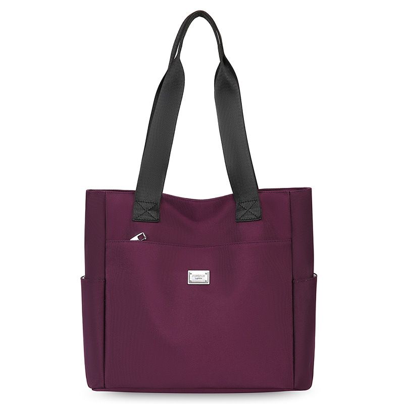 2024 New Mom Bag Women's Bag Nylon Shoulder Bag Fashion Large Capacity Handbag Oxford Cloth Tote Bag Wholesale black AS PICTURE