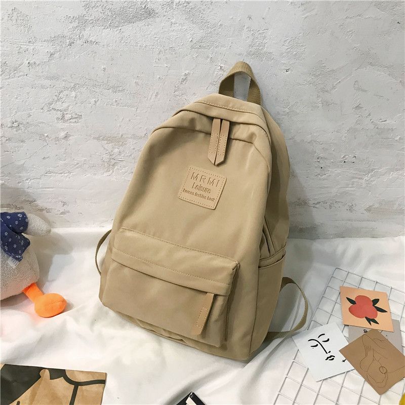 Cross border nylon backpack for men, Korean version for junior high school students, backpack for women, large capacity outdoor backpack for high school students burgundy AS PICTURE