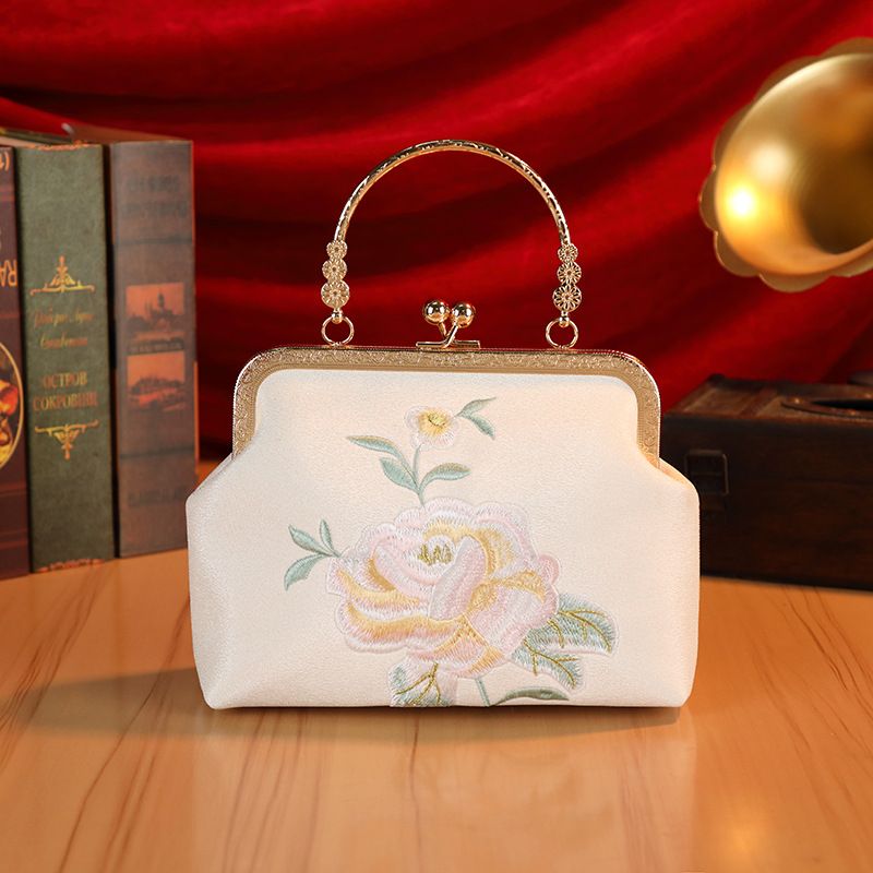 New banquet bag with flower embroidery qipao bag, cross-border hot selling luxury chain small bag, foreign trade evening dress bag, women's bag Style_1 AS PICTURE