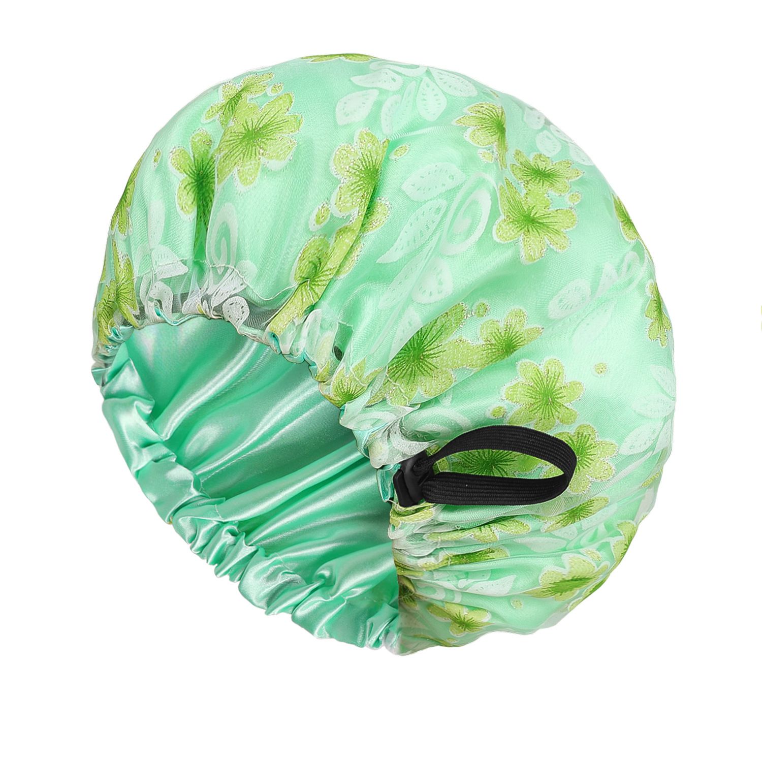 Cross border new double-layer mesh color Ding sleeping cap with adjustable button cover, factory direct sales for women's bonnet green adjustable