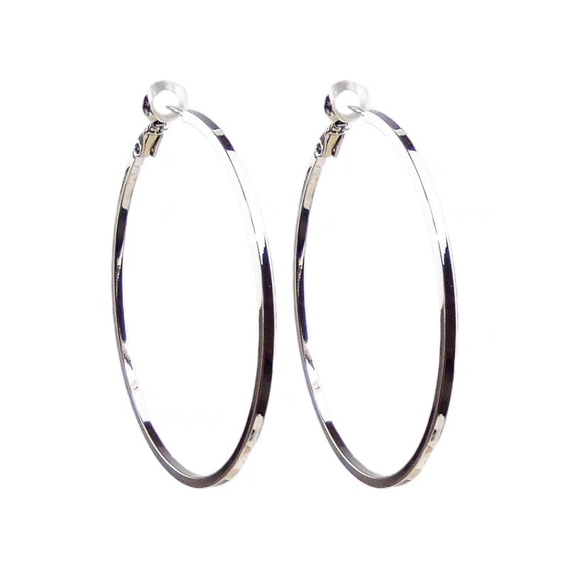 European and American exaggerated large circle earrings ins cool style versatile earrings Hong Kong style high-end sensory ring earrings 925 silver needle E2361 Silver 925 silver needle