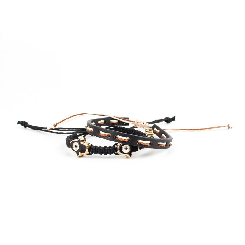 Cross border multi-layer layered eye bracelet hand woven creative set bracelet for Europe and America, wholesale from foreign trade jewelry manufacturers Style_1 AS PICTURE
