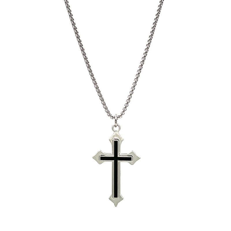 Cross necklace for men and women, Instagram trendy couple, bouncing disco pendant, student hip-hop style, design sense, niche necklace, Instagram style Style_1 AS PICTURE