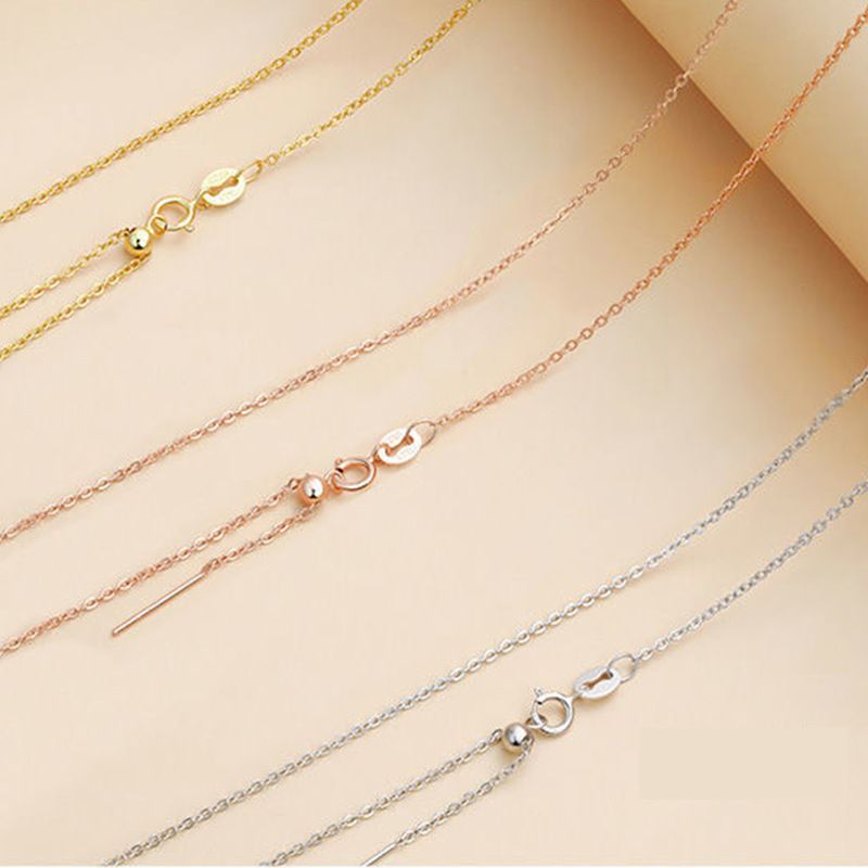 Full body pure silver S925 universal chain O-shaped box chain electroplated white gold 18K gold rose gold cross chain silver necklace Style_1 925 silver