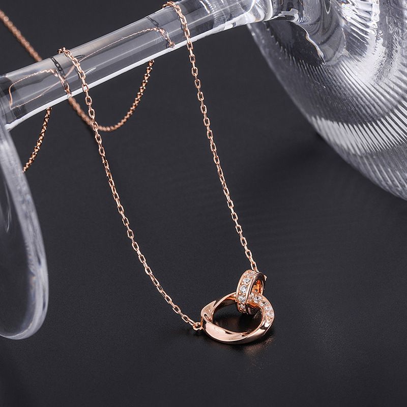 2022 new Shamobius ring necklace for women S925 pure silver collarbone chain, light luxury, niche high-end design sense platinum blonde 925 silver