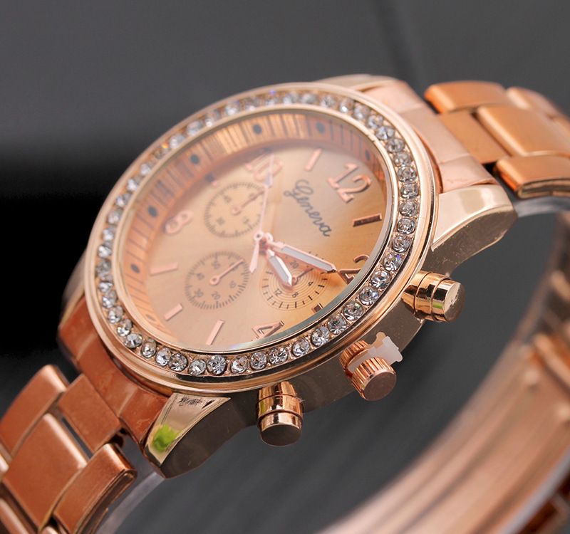 FBMGeneva Women Watches For Lady Wrist Watch Ladies Watches Luxury Quartz Stainless Steel Band Casual Fashion Valentine's Day Gift Gold one size