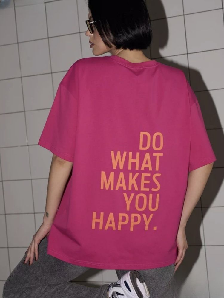 European and American Foreign Trade Cross-border Amazon Short-sleeved T-shirt Women's Loose Mid-length Letter Printed Top Pure Cotton Base Shirt Rose Red S