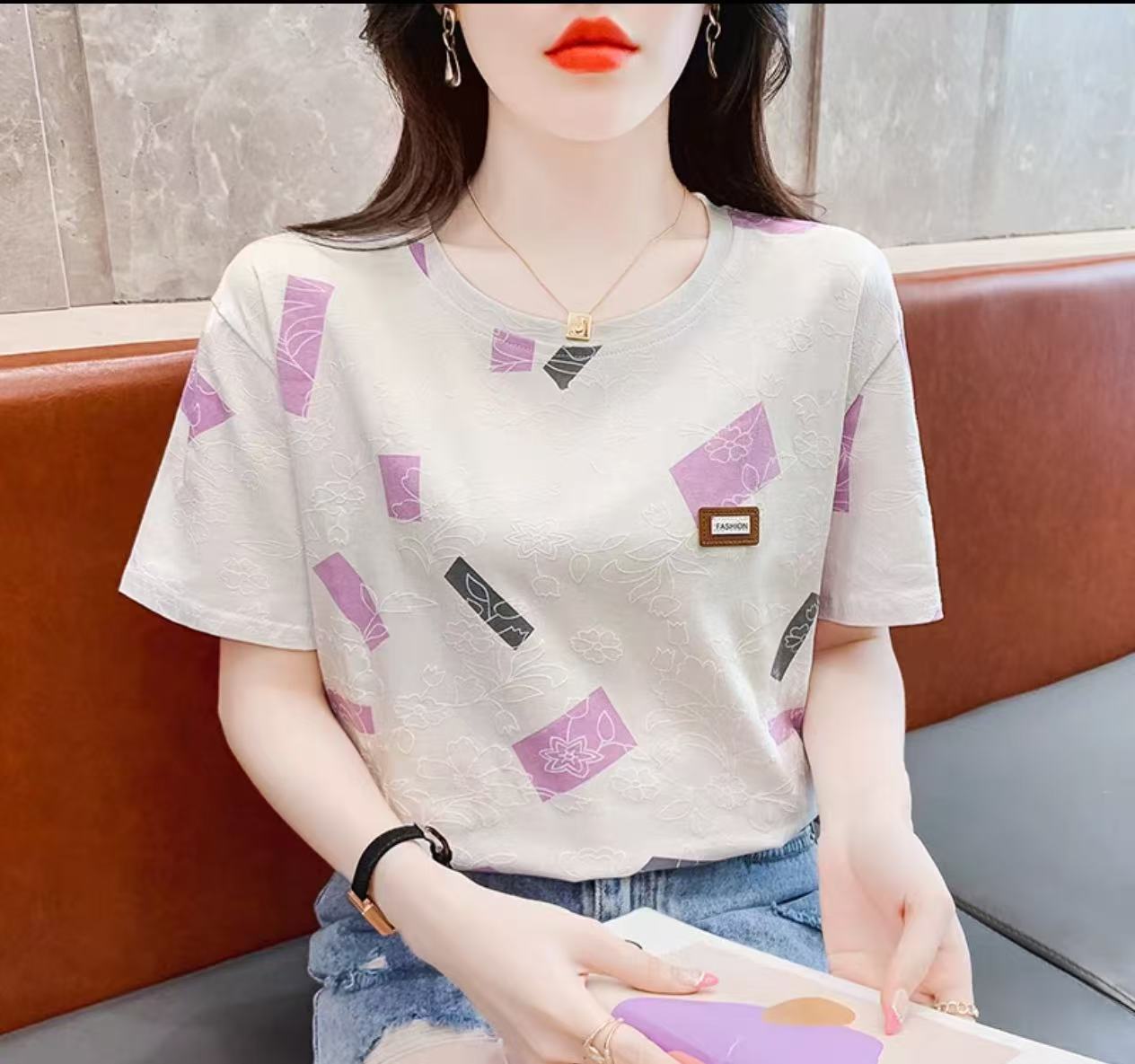 Short sleeved t-shirt women's white half sleeved t-shirt summer outfit 2025 new Korean version loose women's summer top white S