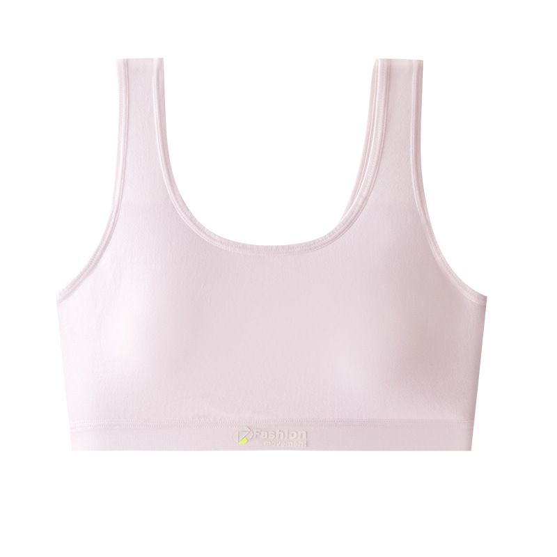 Fitness yoga, vest style sports bra, shock resistant, developmental period, teenage bra, student, junior high school bra, new product light gray L