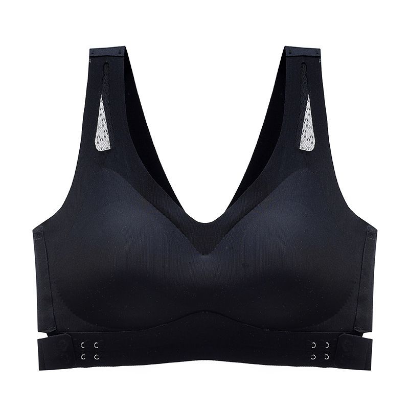 No trace, no steel ring bra gathered, beautiful back, ultra-thin ice silk front buckle, sports yoga bra, anti sagging bra for girls Style_1 M [80-100 pounds]