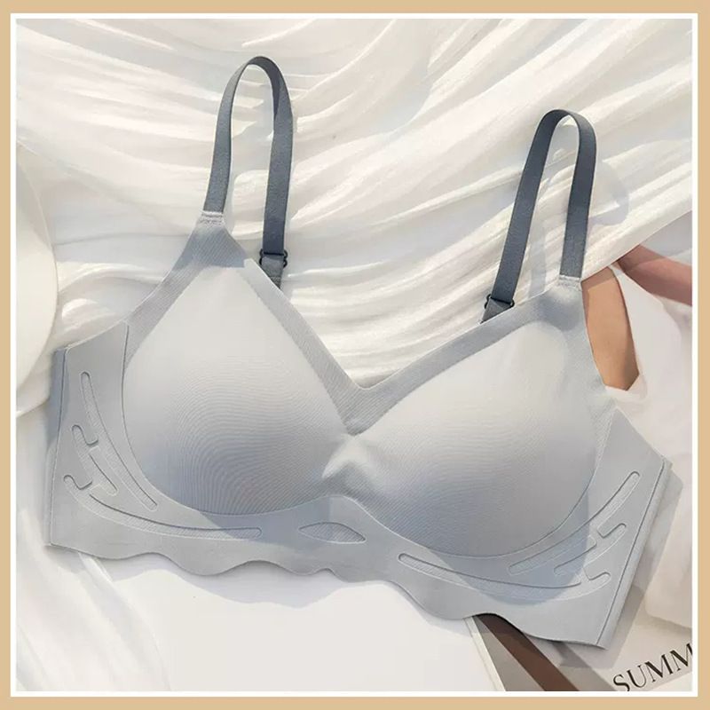 Cloud like seamless lingerie for women, with a gathered small chest that looks big and comfortable. Thin one-piece fixed cup sports girl's bra Style_1 S【32/70ABC】