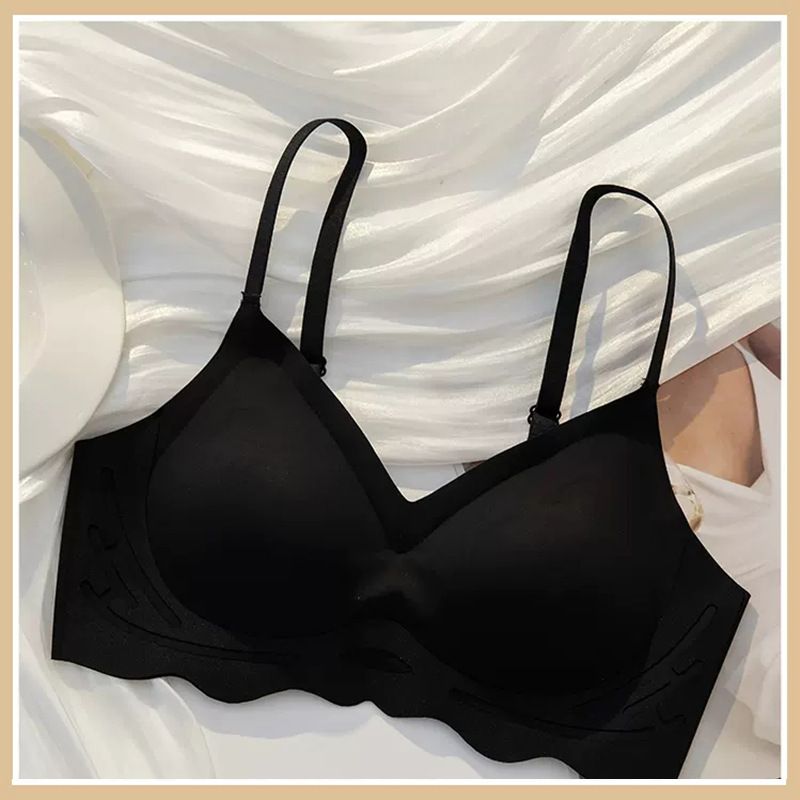 Cloud like seamless lingerie for women, with a gathered small chest that looks big and comfortable. Thin one-piece fixed cup sports girl's bra Style_1 S【32/70ABC】