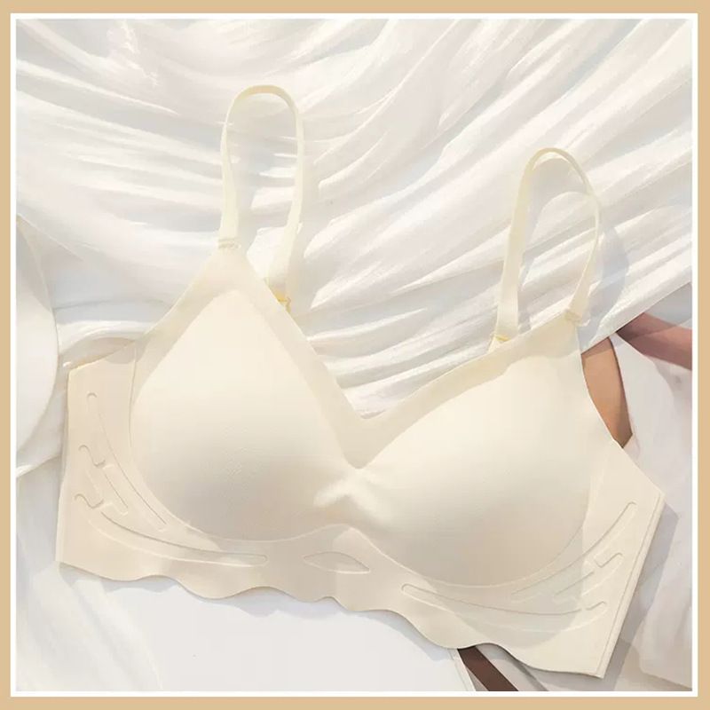 Cloud like seamless lingerie for women, with a gathered small chest that looks big and comfortable. Thin one-piece fixed cup sports girl's bra Style_1 S【32/70ABC】