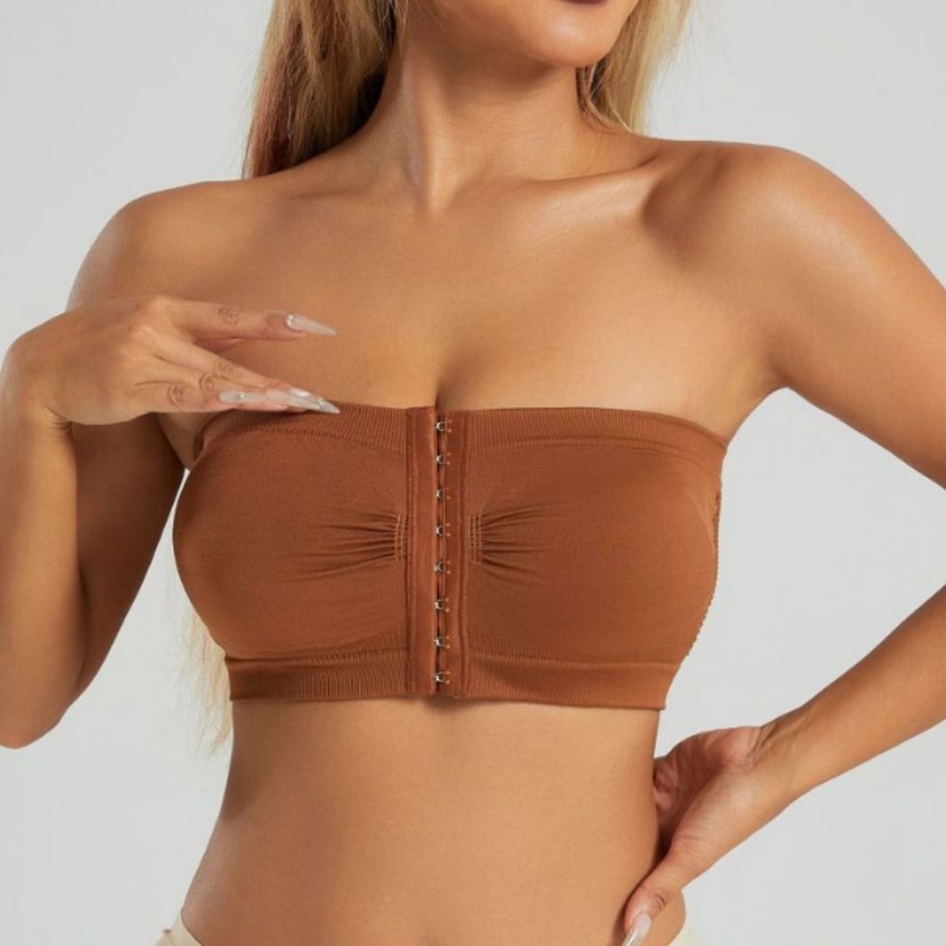 European and American plus size lingerie for women, cross-border breasted and strapless bras for women, gathered without steel rings, wrapped around the chest and beautiful back, wholesale for foreign