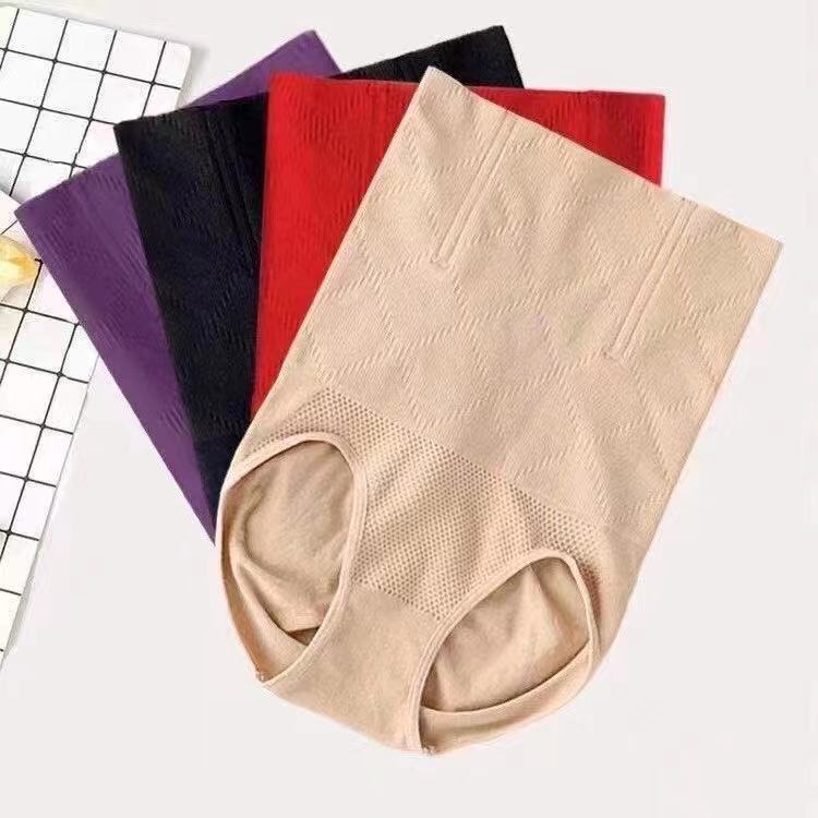 2*PC High waisted postpartum exercise slimming waist cinching waist and hip lifting body shaping and beauty slimming pants, powerful women's triangle underwear red XS-S (70-90 pounds)