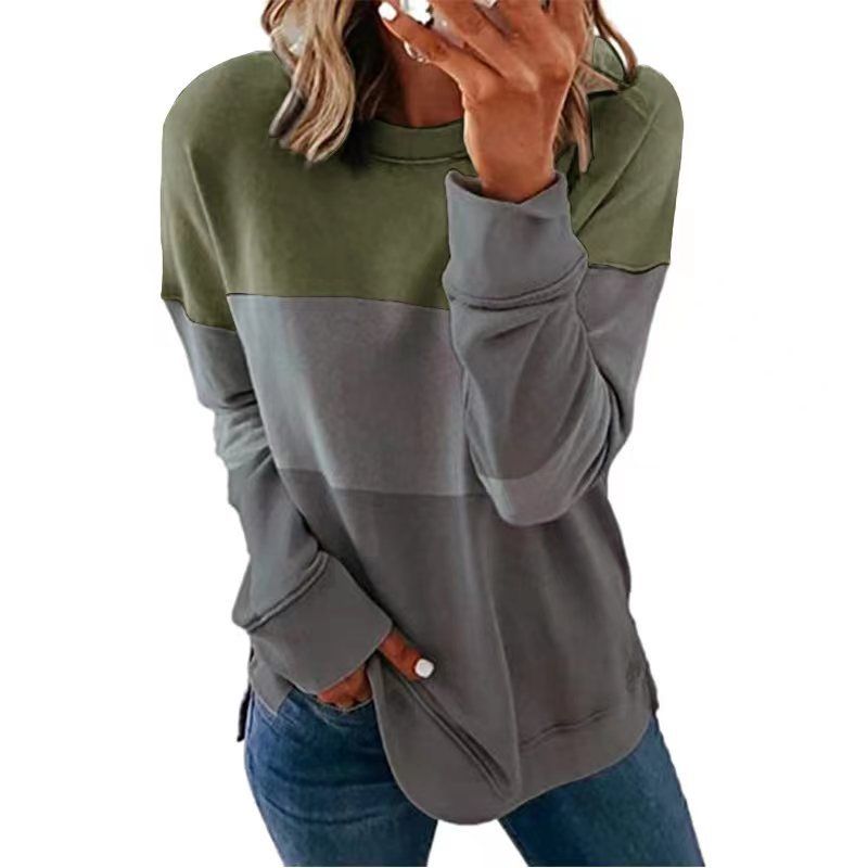 2022 Spring and Autumn New European and American T-shirt Women's eBay Graffiti Printed Loose and Versatile Top Long Sleeve T-shirt Elegant temperament Style_1 S