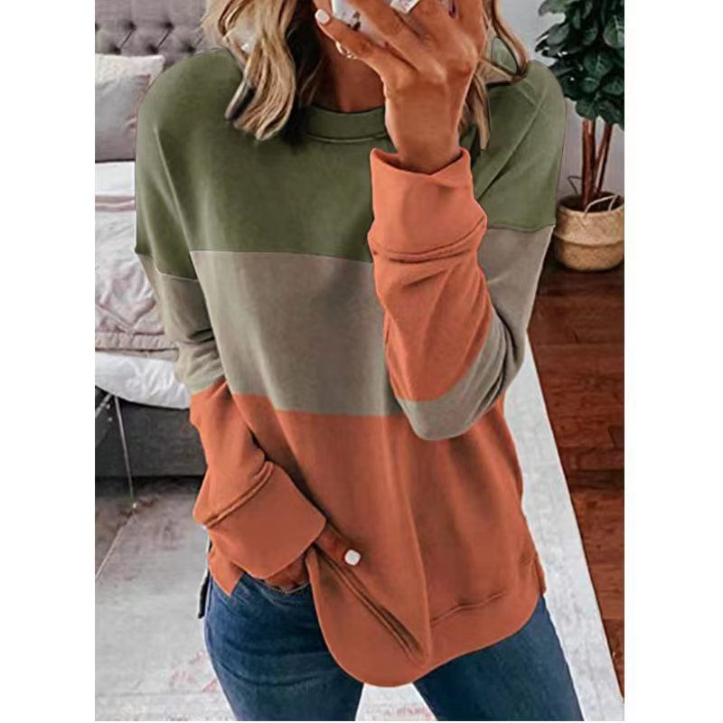 2022 Spring and Autumn New European and American T-shirt Women's eBay Graffiti Printed Loose and Versatile Top Long Sleeve T-shirt Elegant temperament Style_1 S