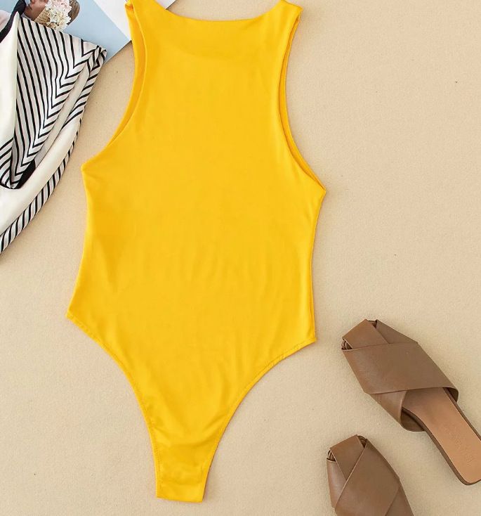 2022 Foreign Trade AliExpress Europe and America jumpsuit fashion one collar solid color jumpsuit top for women Bai S