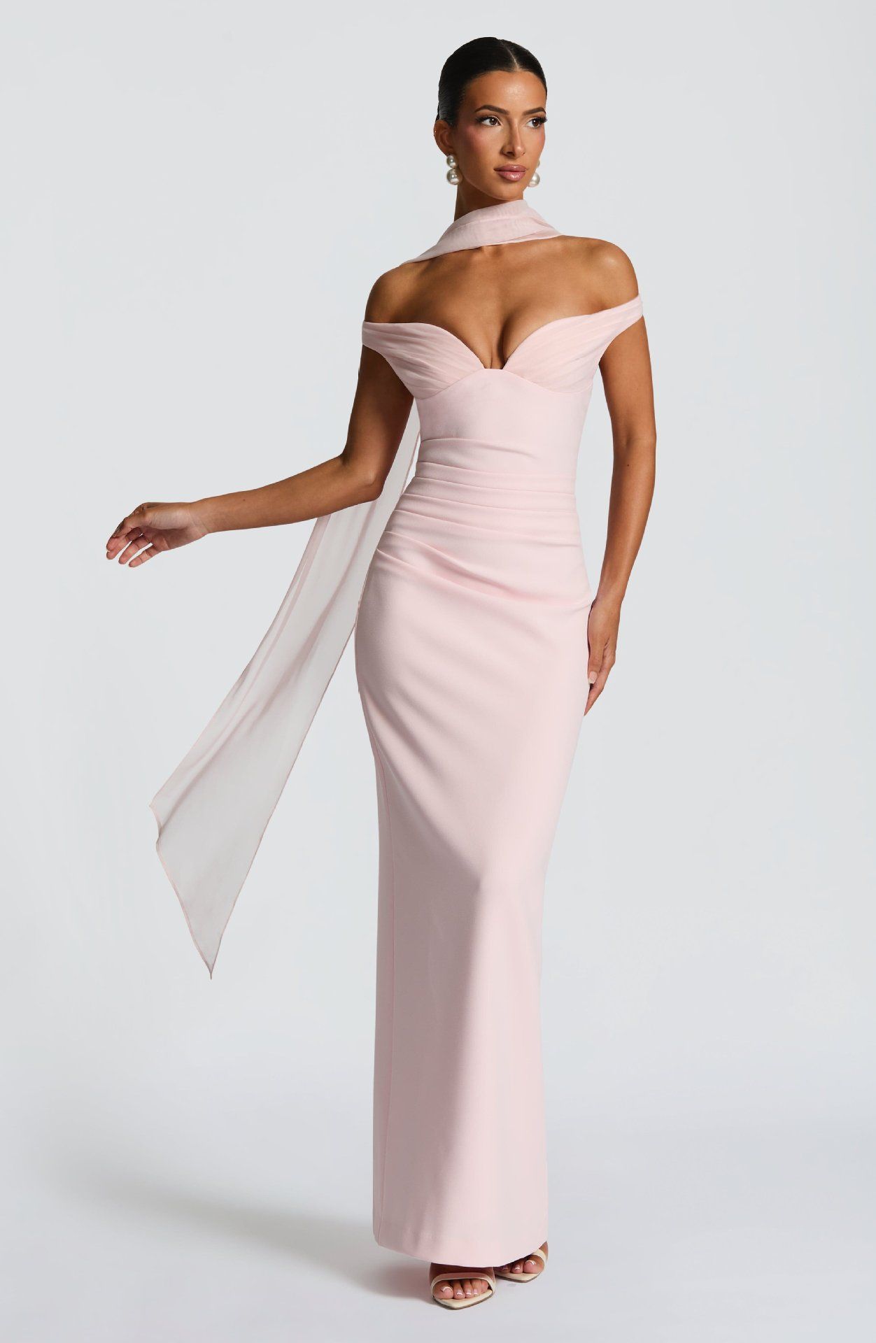 2025 Spring New Sexy Hot Girl strapless Dress Long Skirt with One Shoulder, Waist cinched, Elastic Hip Wrap Dress for Women pink S