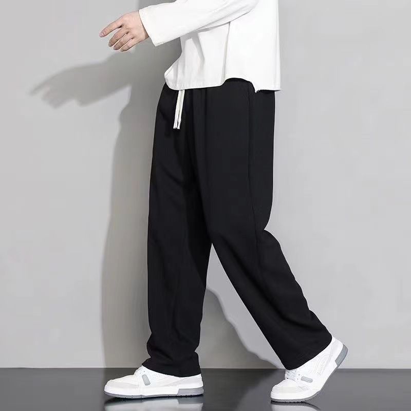 Shirt less clothing, straight leg loose fitting sweatpants for men, autumn Korean version, fashionable, simple, hanging feeling, spot wholesale, foreign trade, casual pants Style_1 M [80-95 pounds]