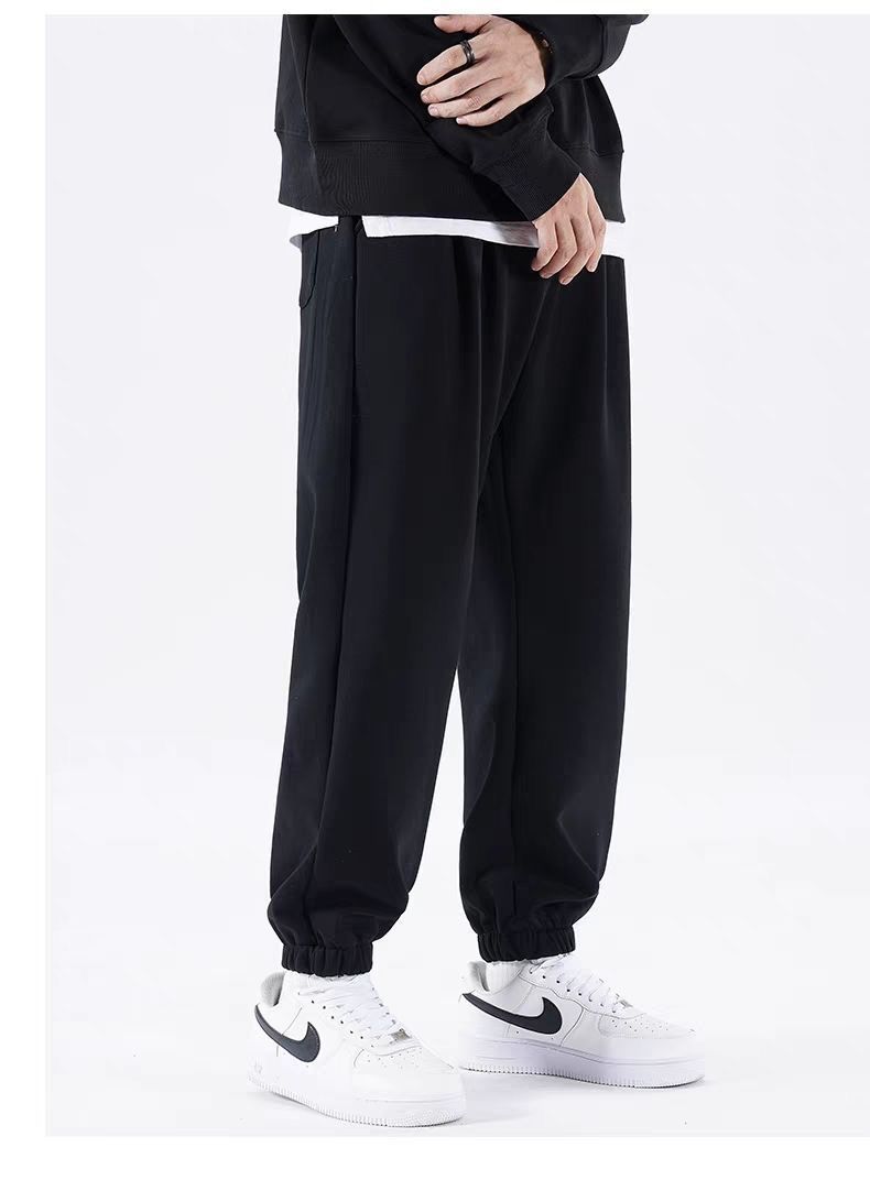 Shirt less clothing, straight leg loose fitting sweatpants for men, autumn Korean version, fashionable, simple, hanging feeling, spot wholesale, foreign trade, casual pants Style_1 M [80-95 pounds]