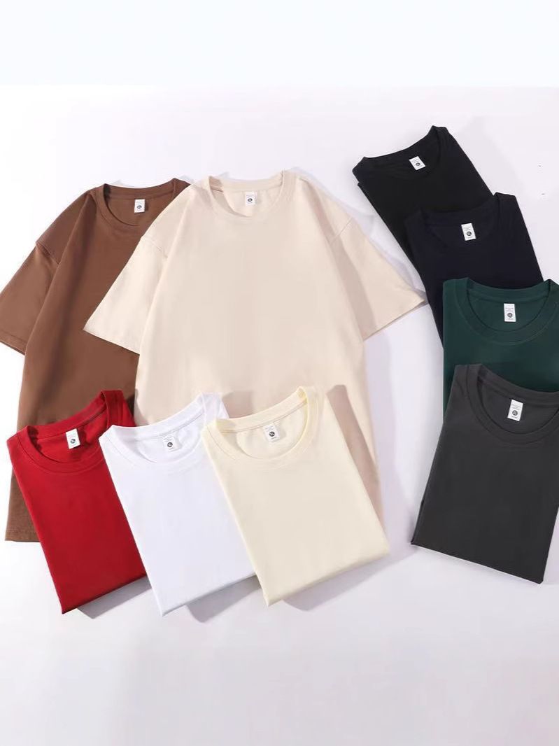 Top selling 220 Solona trendy men's cool cotton ice skating cool feeling short sleeved high-end solid color base shirt casual half sleeved T-shirt white S