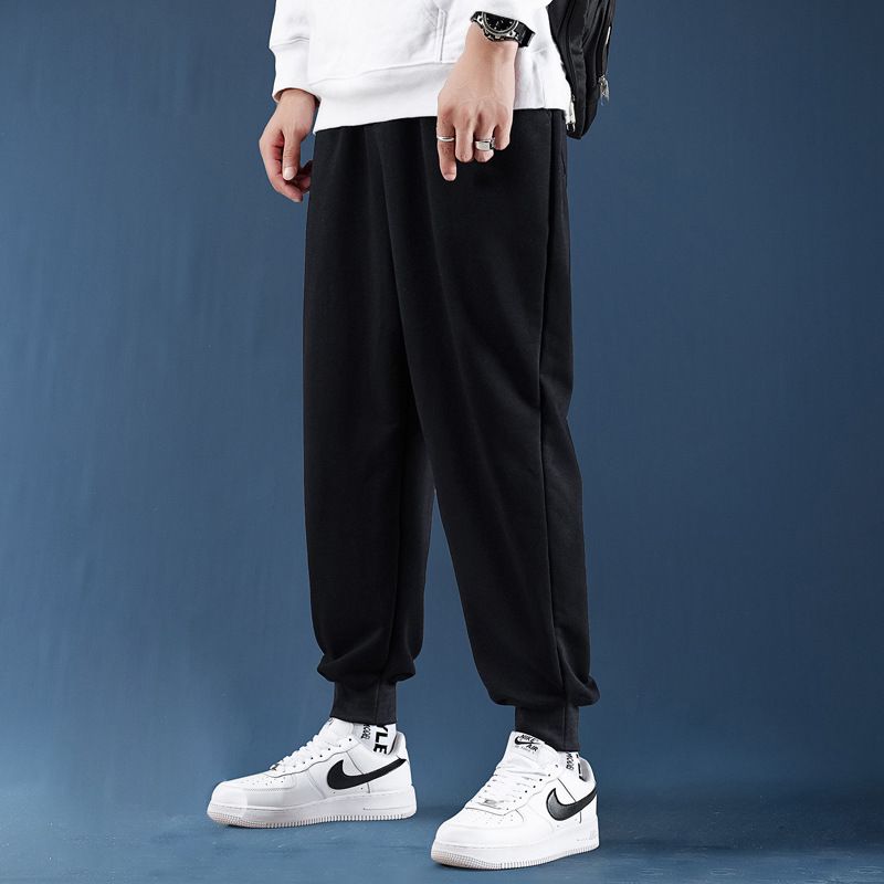 2*PC Casual sweatpants men's autumn and winter pants men's loose pants plus size men's leg binding pants sports pants 2023 new item Style_1 L