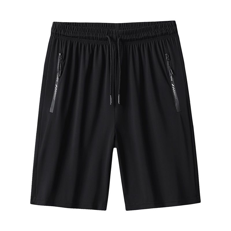 New 2202 sport five quarter pants men's running shorts men's casual pants ice silk five quarter pants L-9XL black L