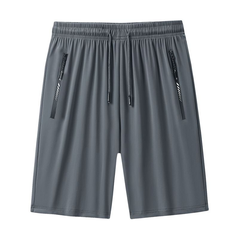 New 2202 sport five quarter pants men's running shorts men's casual pants ice silk five quarter pants L-9XL black L