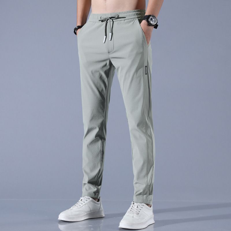 Ice silk pants men's 2022 summer thin business casual pants elastic breathable straight leg sports pants cross-border hot selling Style_1 L