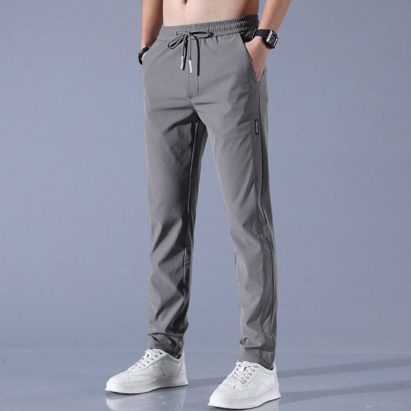 Ice silk pants men's 2022 summer thin business casual pants elastic breathable straight leg sports pants cross-border hot selling Style_1 L