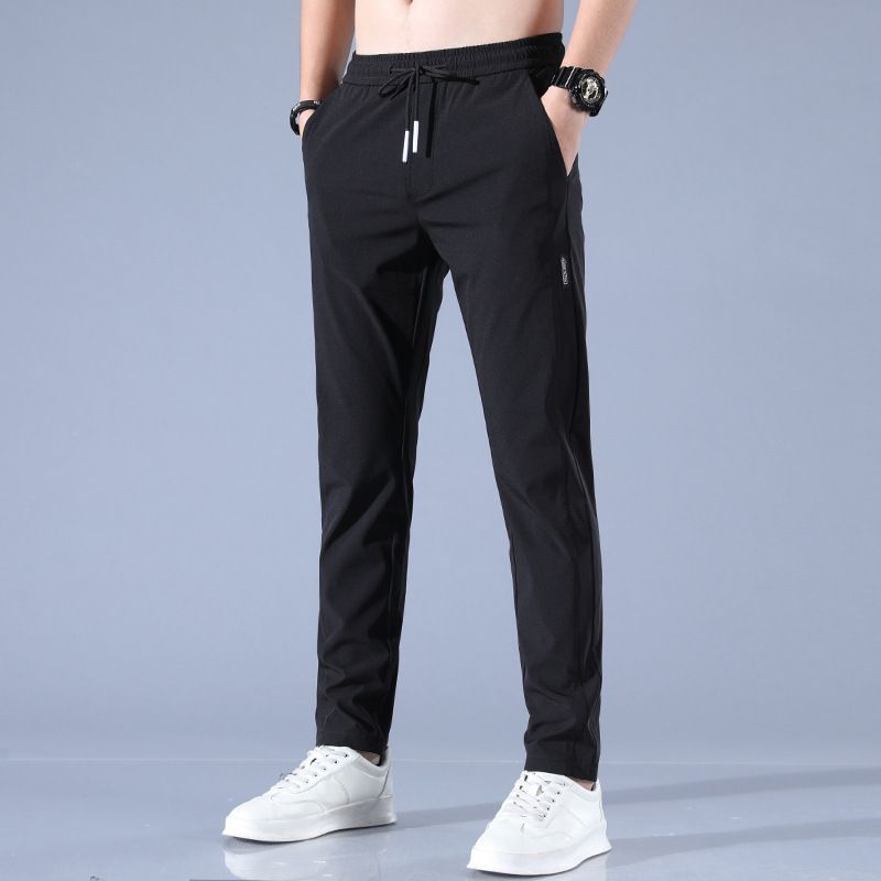 Ice silk pants men's 2022 summer thin business casual pants elastic breathable straight leg sports pants cross-border hot selling Style_1 L