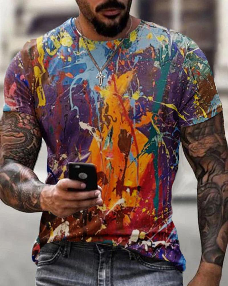 European and American cross-border men's T-shirt foreign trade exclusively for men's personalized 3D T-shirt digital printing round neck short sleeved manufacturer wholesale DT01-YLDX-2017 S