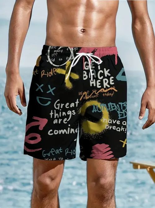 AliExpress Amazon Cross border Trade 2025 New Casual Versatile Color Printed Men's Casual Shorts KUU250226K010 S