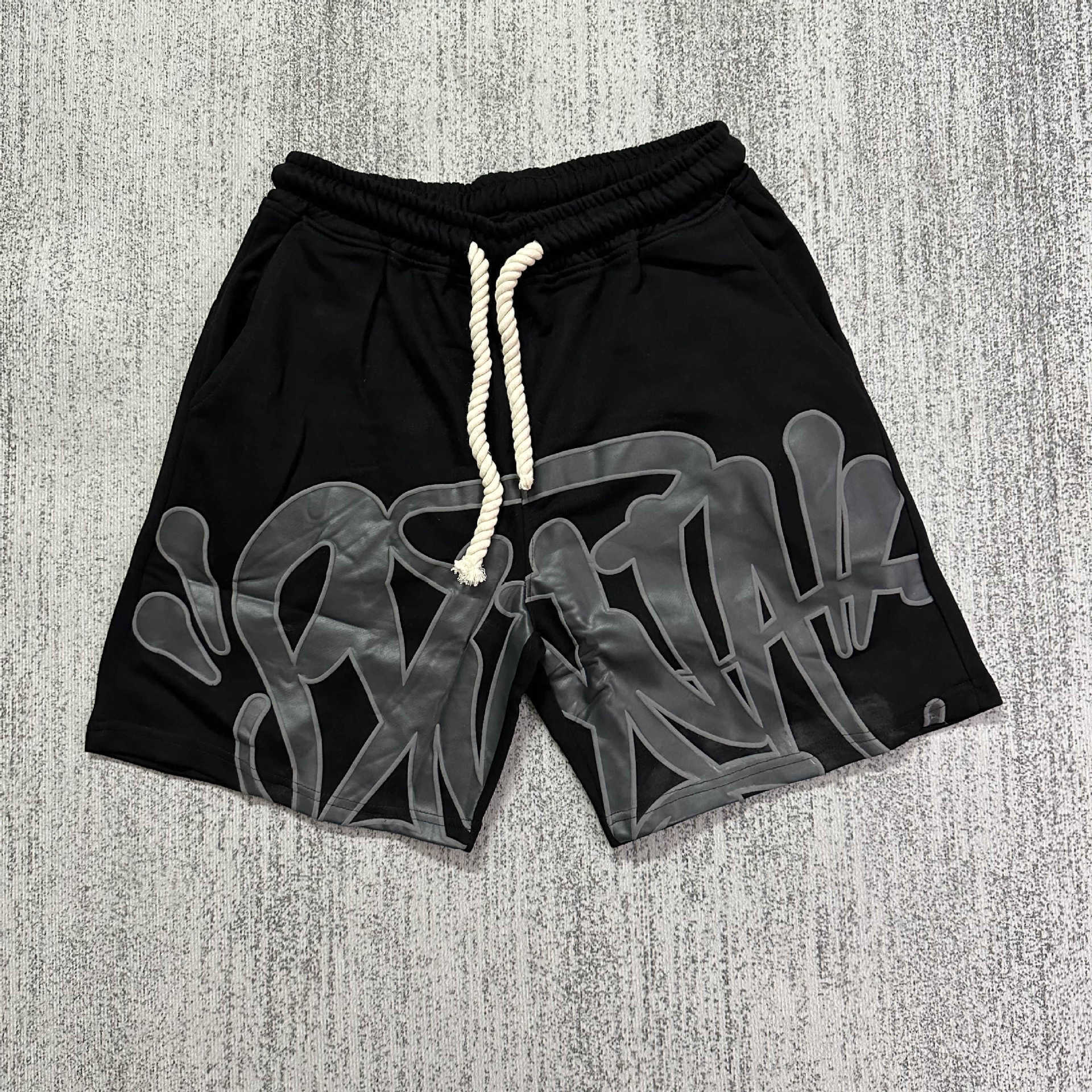 Synaworld style American hip-hop foam letter print short men's summer fashion brand casual sports shorts trend DK2HY09F L