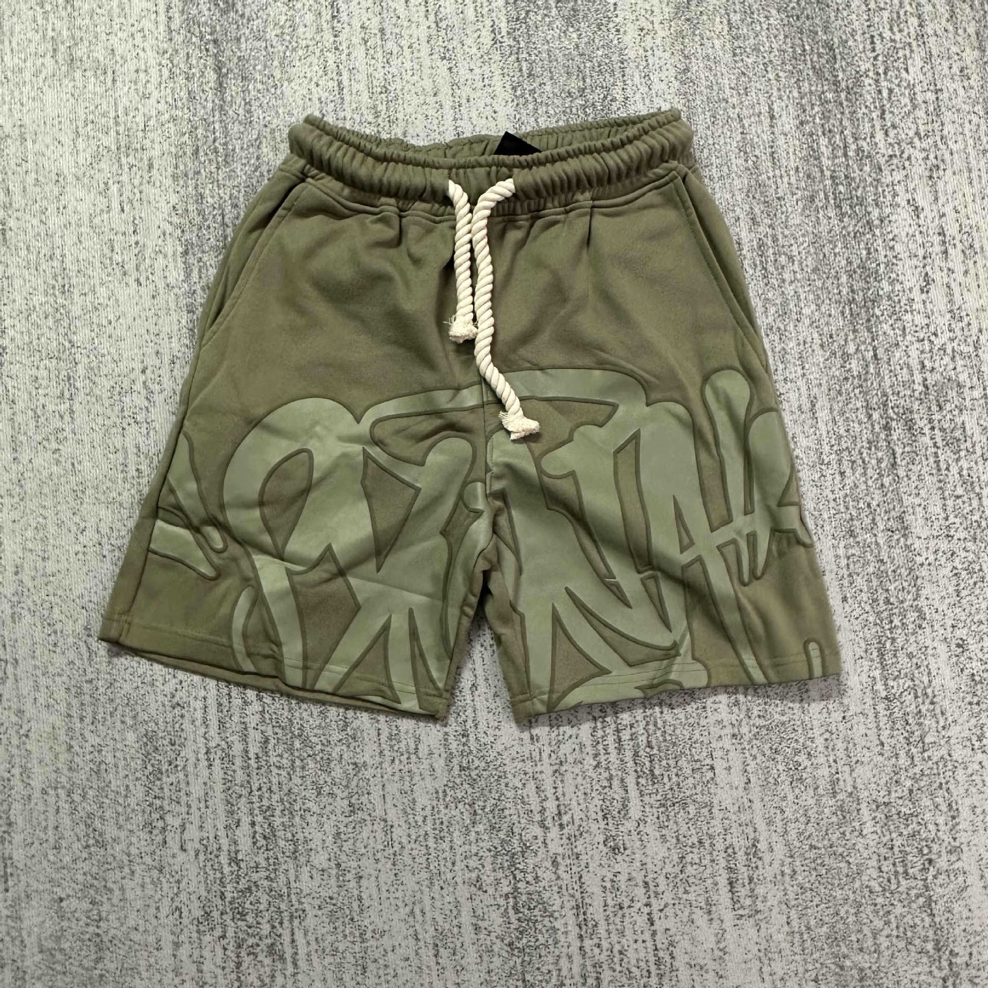 Synaworld style American hip-hop foam letter print short men's summer fashion brand casual sports shorts trend DK2HY09F L