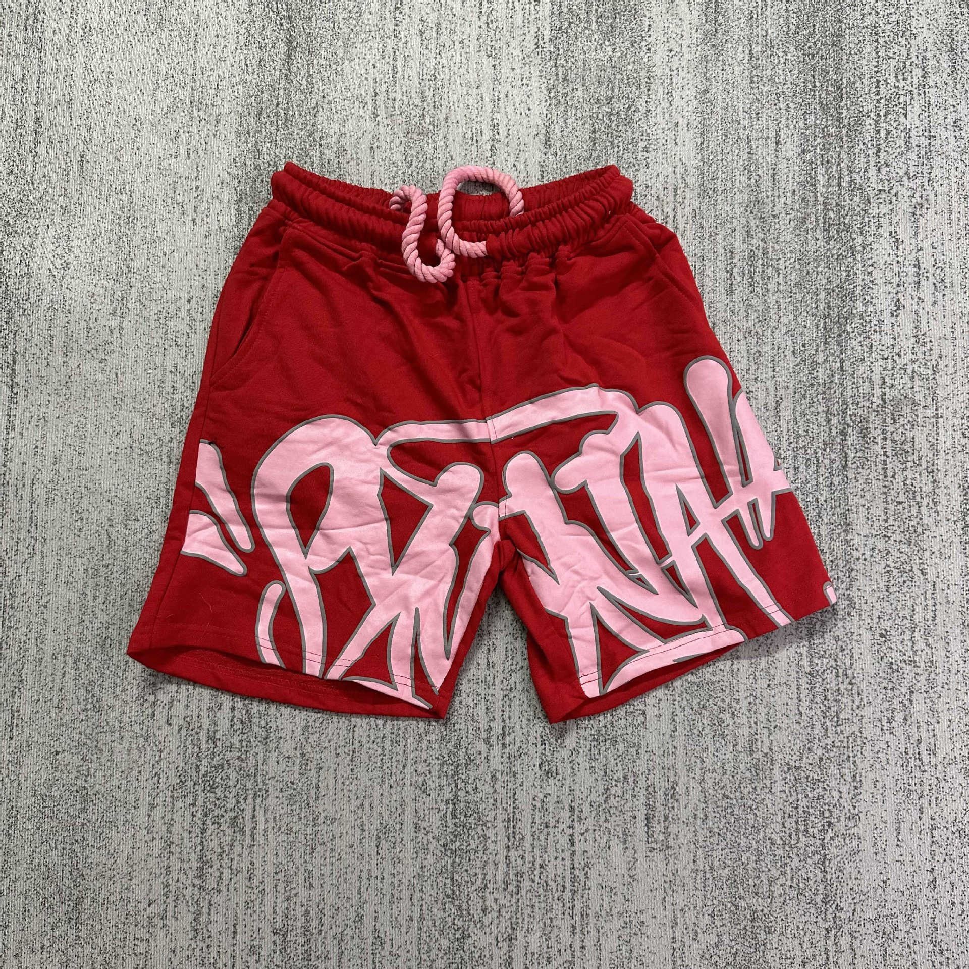 Synaworld style American hip-hop foam letter print short men's summer fashion brand casual sports shorts trend DK2HY09F L
