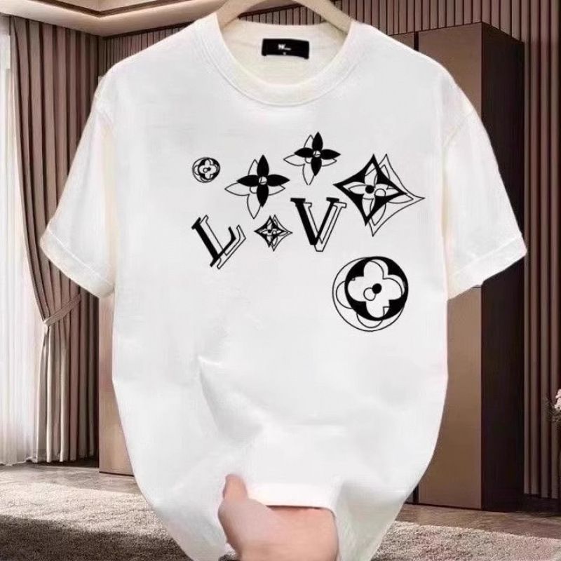 Men's T-shirt short sleeved summer loose pure cotton American style shoulder port trend brand ins2025 new five quarter sleeved T-shirt Style_1 S