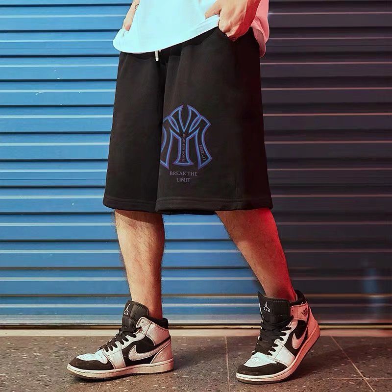 Short pants for men in summer, loose plus size, new style, chubby, hip-hop, street style, sporty five quarter pants, thin casual pants, trendy Style_1 L