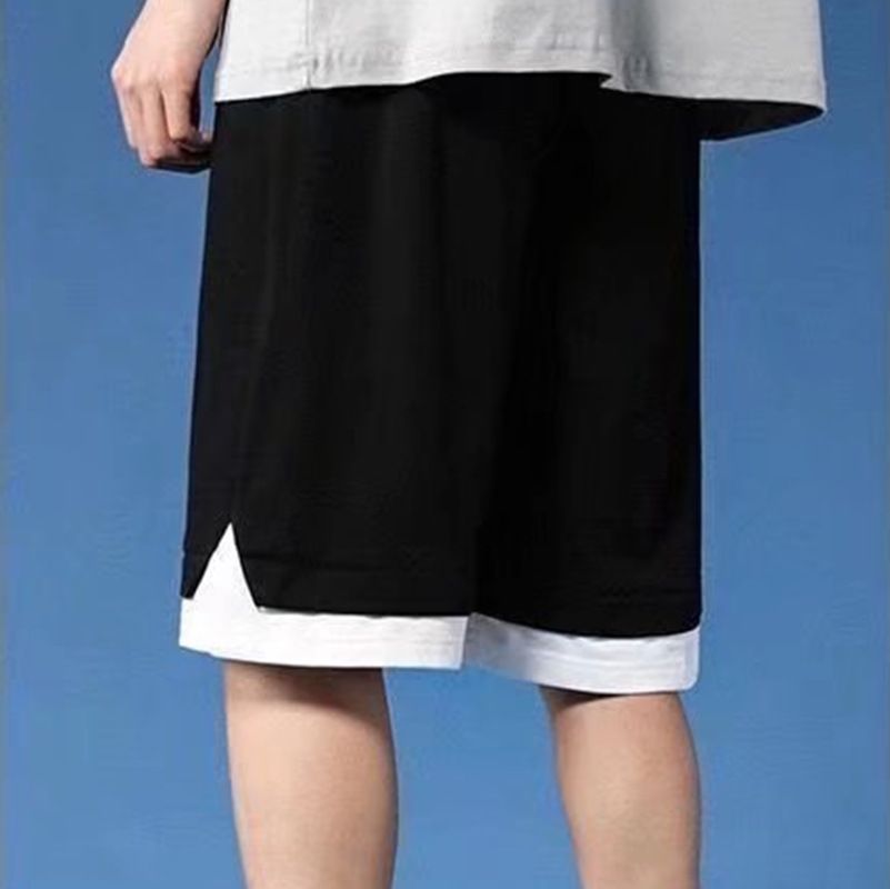 2022 Hong Kong style summer trendy brand ins beach flower shorts men's loose quick drying five quarter pants trend shorts men 373 gray L