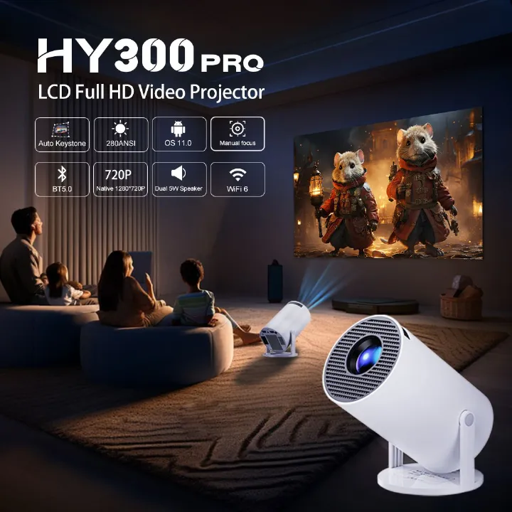 Home Use  Edition Overseas Smart Mini Projector with WiFi and Mobile Screen Mirroring