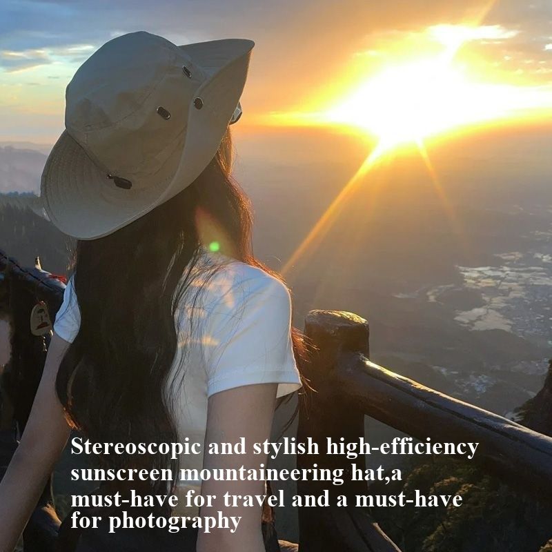 Men's and women's travel sun hat with large brim for mountaineering, fishing and sun protection