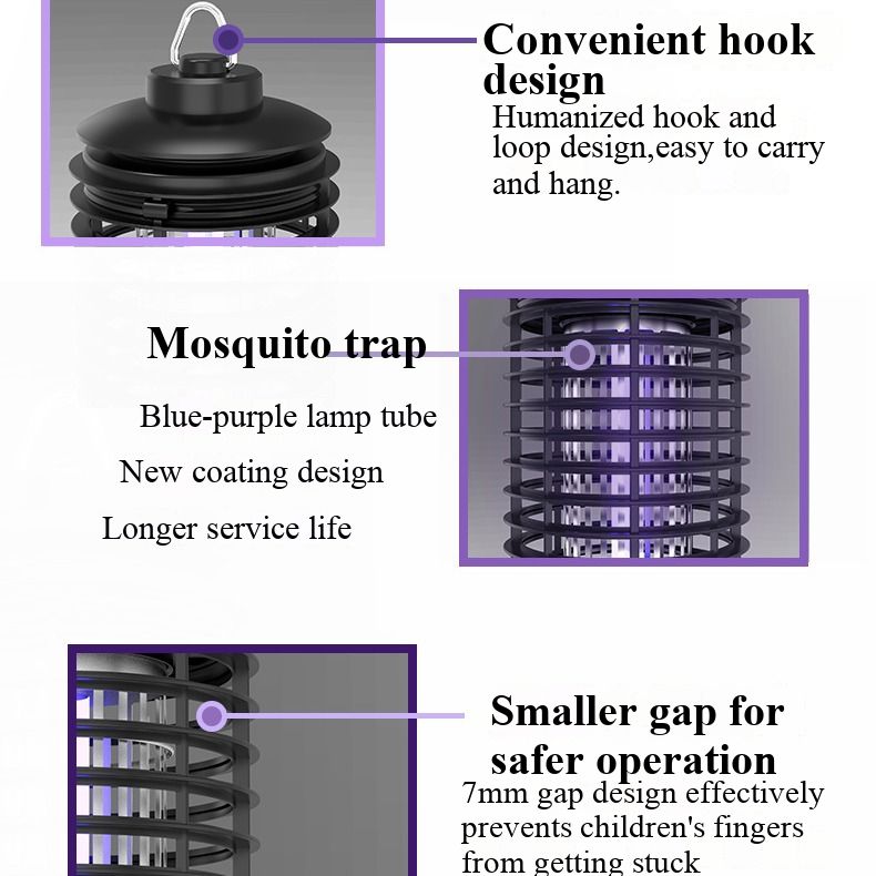 LED mosquito killer lamp, electric mosquito killer lamp, household, restaurant, hotel, trap-type physical fly and mosquito killer