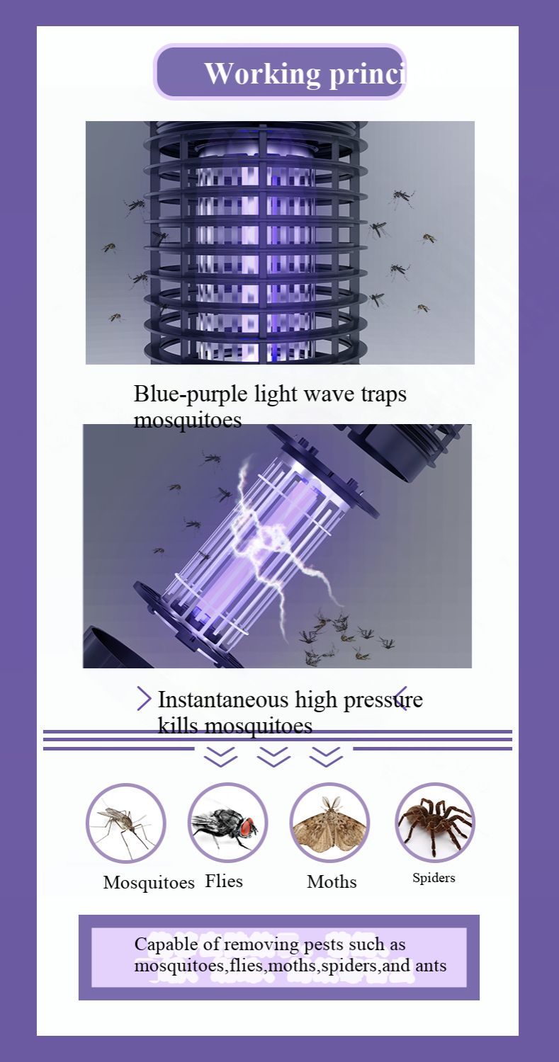 LED mosquito killer lamp, electric mosquito killer lamp, household, restaurant, hotel, trap-type physical fly and mosquito killer