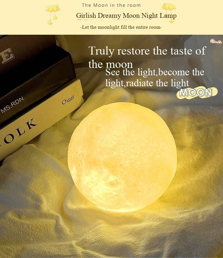 Moon Lamp, Night Light, LED Bedside Lamp, Internet-famous Moon Lamp, Planet Lamp