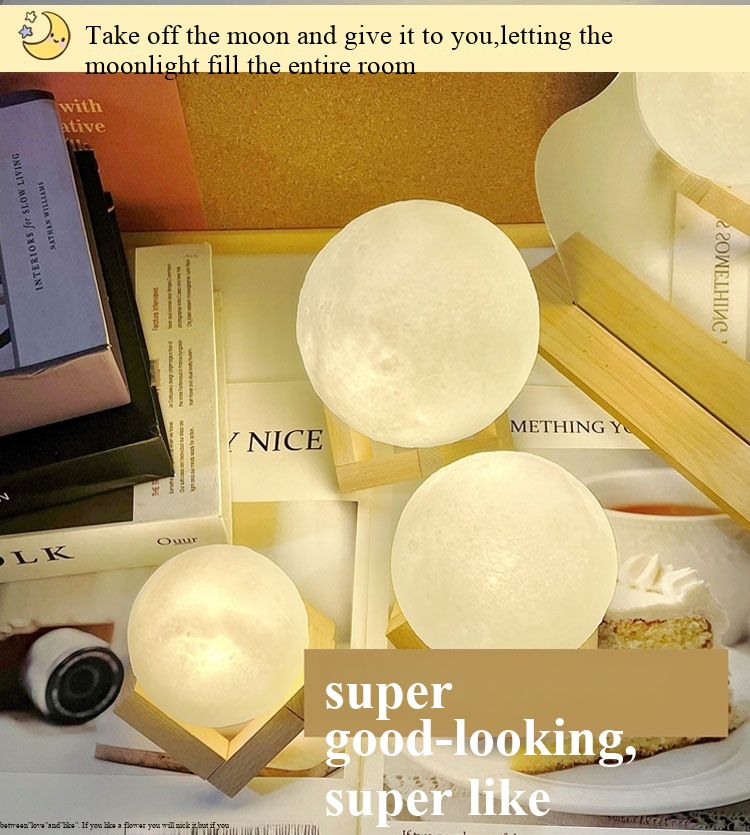 Moon Lamp, Night Light, LED Bedside Lamp, Internet-famous Moon Lamp, Planet Lamp